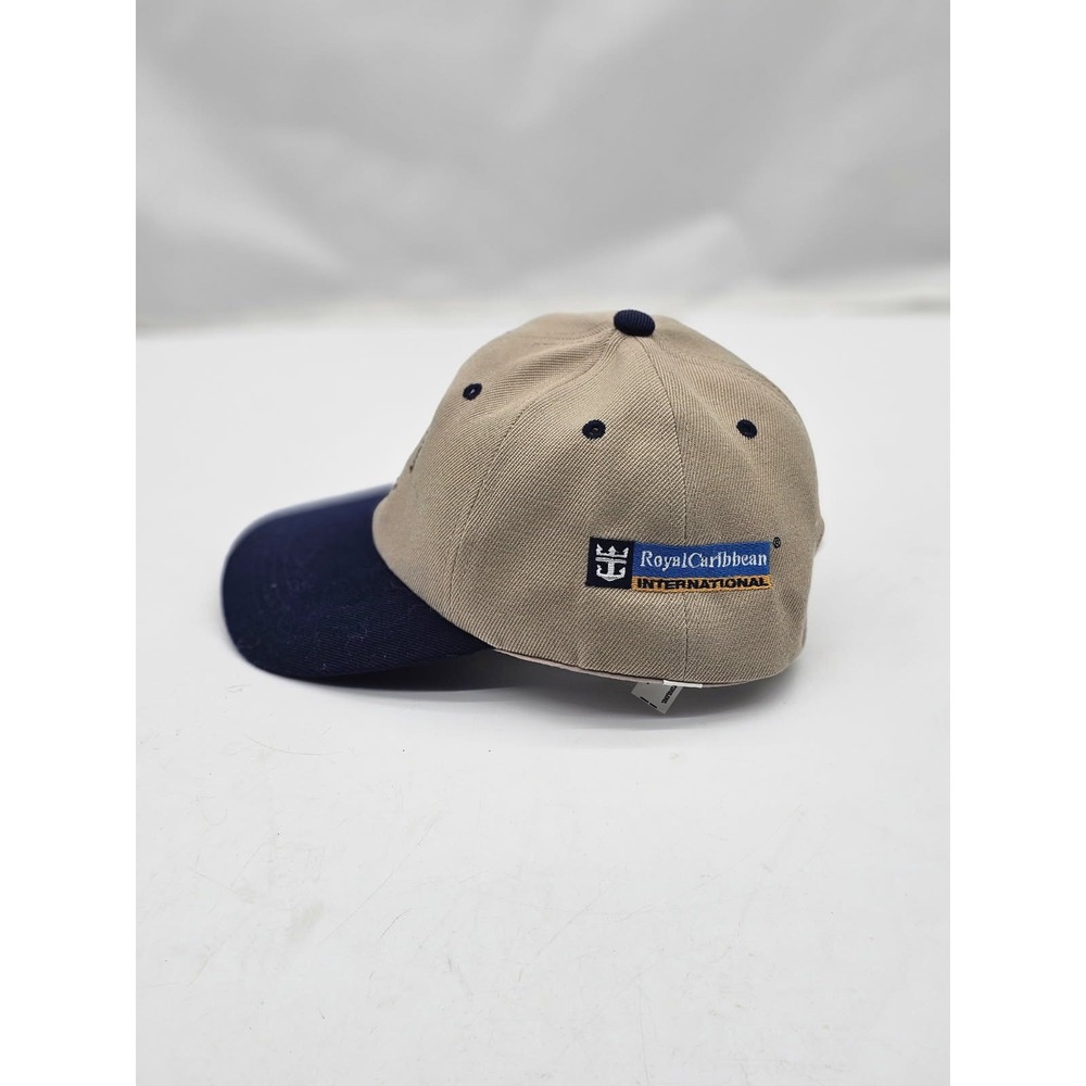 Royal Caribbean Vintage Hat Men OS Tan Crown & Anchor Society Baseball Cap - Picture 2 of 8